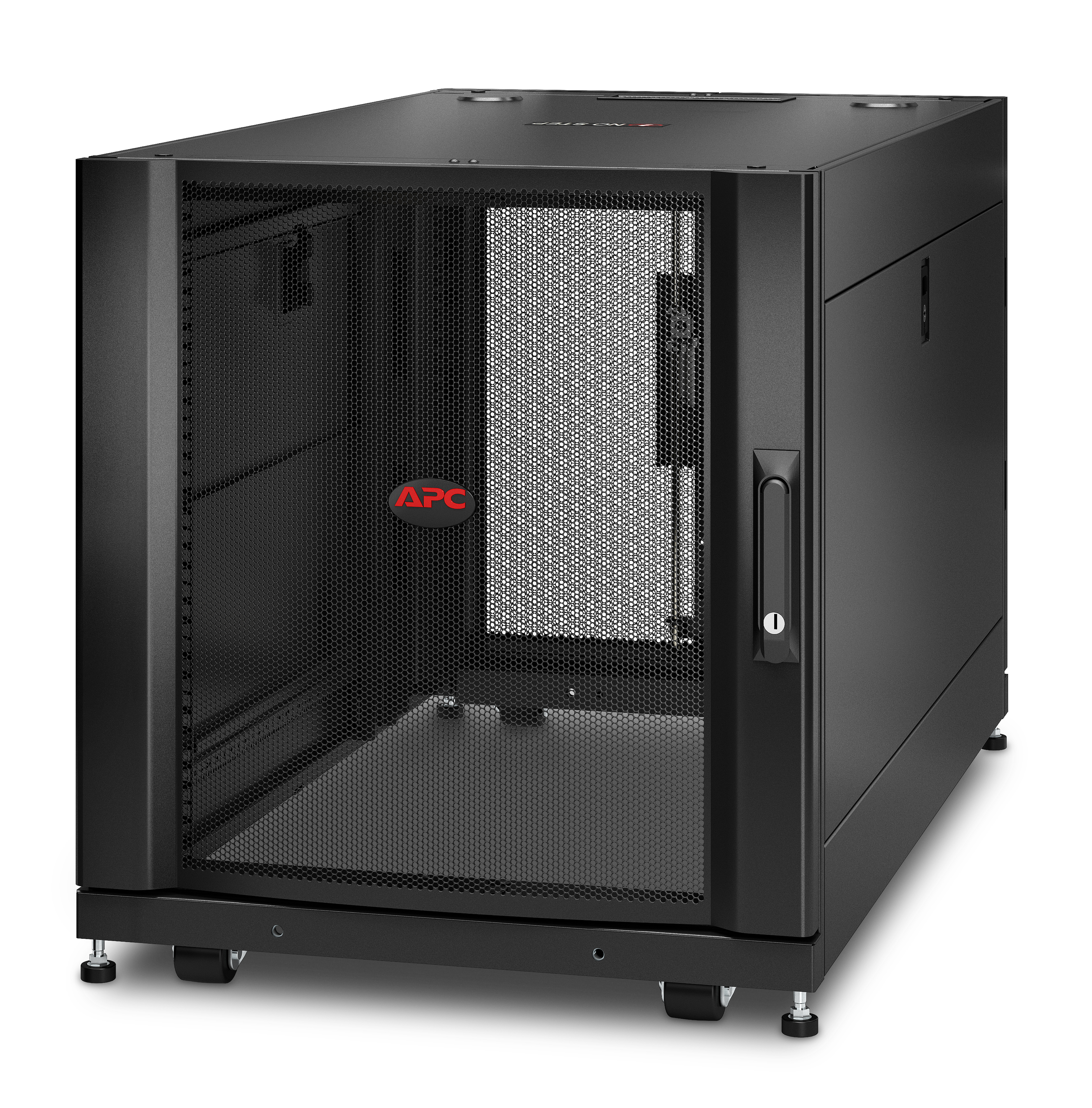 APC NetShelter SX - Rack cabinet - black - 12U - 19" - TAA Compliant - for P/N: SMTL1500RM3UC, SMTL1500RMI3UC, SRT2200RMXLAUS, SRTL3KRM1UC, SRTL3KRM1UNC