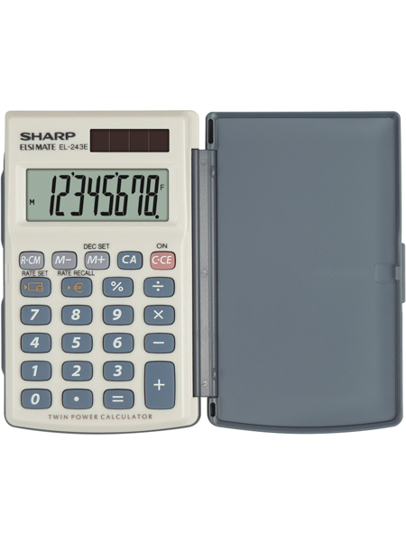 Sharp EL-243E calculator Pocket Basic Grey, White