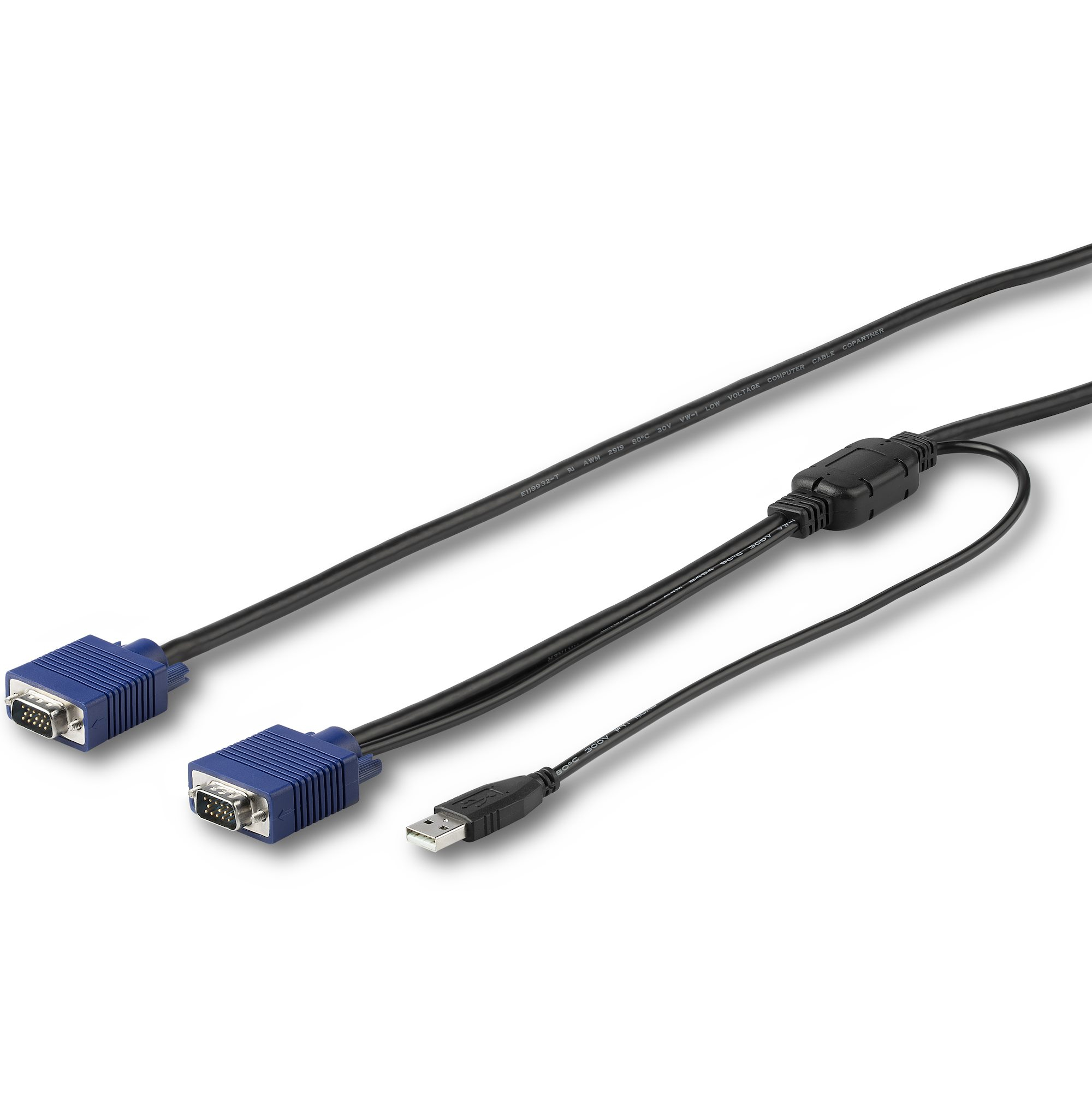 StarTech.com 6 ft. (1.8 m) USB KVM Cable for StarTech.com Rackmount Consoles - VGA and USB KVM Console Cable (RKCONSUV6) - Video / USB cable - mini-VGA (M) to USB, HD-15 (VGA) (M) - 1.8 m - for P/N: RKCONS1701, RKCONS1708K, RKCONS1716K, RKCONS17HD, RKCONS1908K, RKCONS1916K