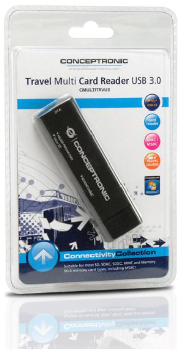 Conceptronic CMULTITRVU3 card reader USB 3.2 Gen 1 (3.1 Gen 1) Black – image 3