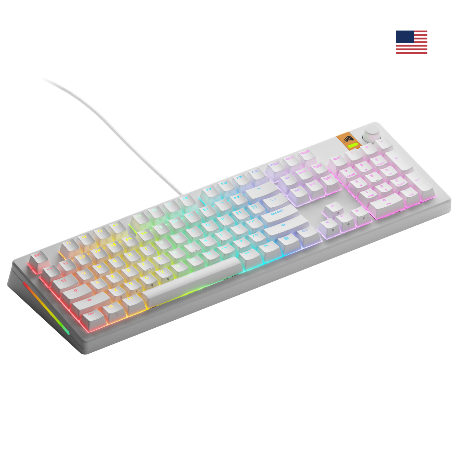 Glorious Gaming GMMK 3 HE 100% Prebuilt tastiera USB QWERTY Inglese US Bianco