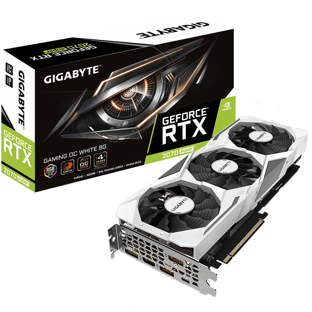 GIGABYTE GAMING GV-N207SGAMINGOC-WHITE-8GC NVIDIA GeForce RTX 2070 SUPER 8 GB GDDR6