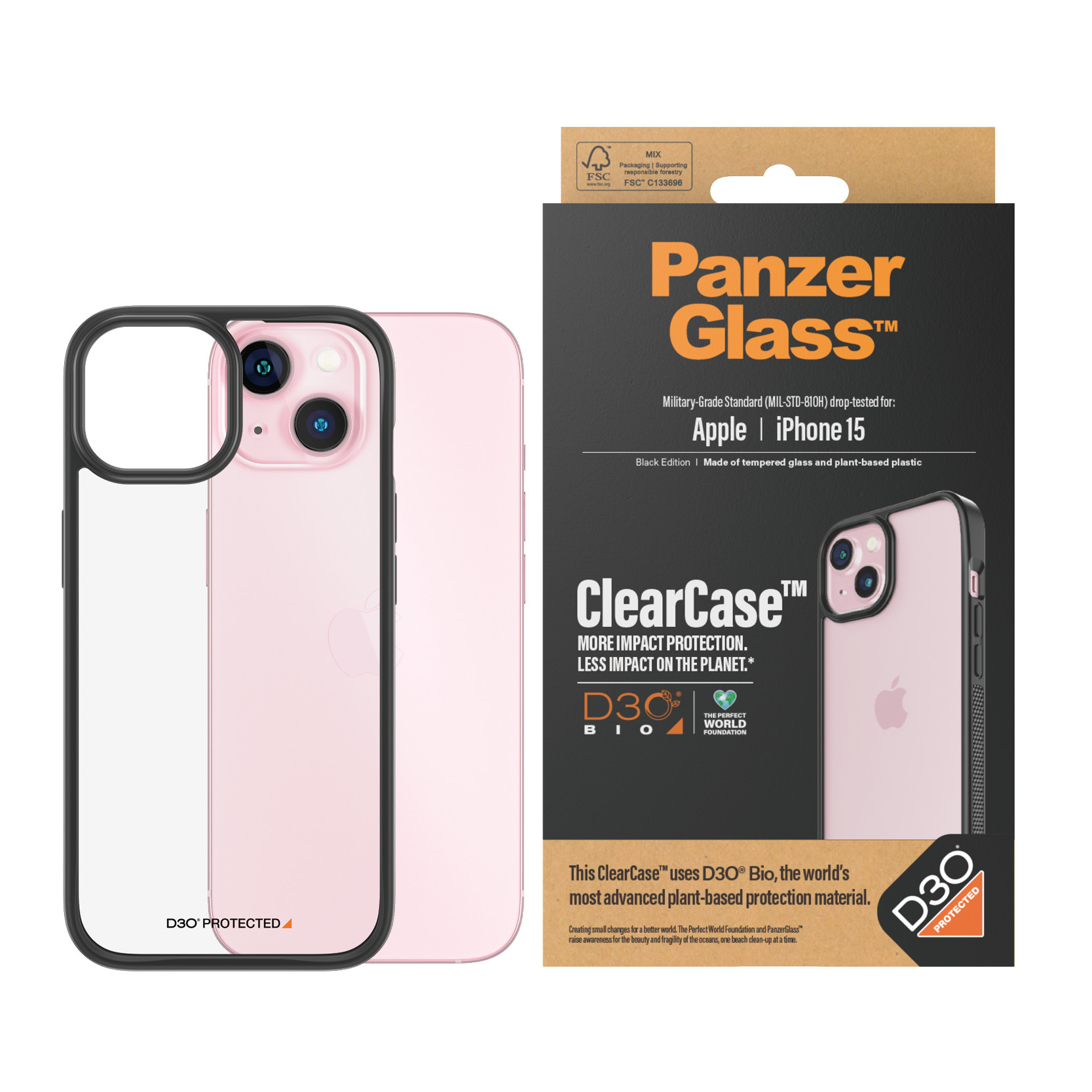PanzerGlass® ClearCase Transparent & D3O® iPhone 15 – image 2
