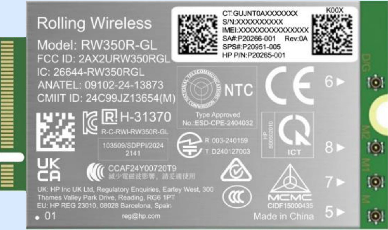 HP 4G LTE-Advanced Pro Cat19 WWAN Interno