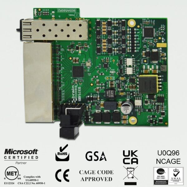 Brainboxes Embedded Industrial SFP 4xPort PoE+ Gigabit Ethernet Switch – image 3