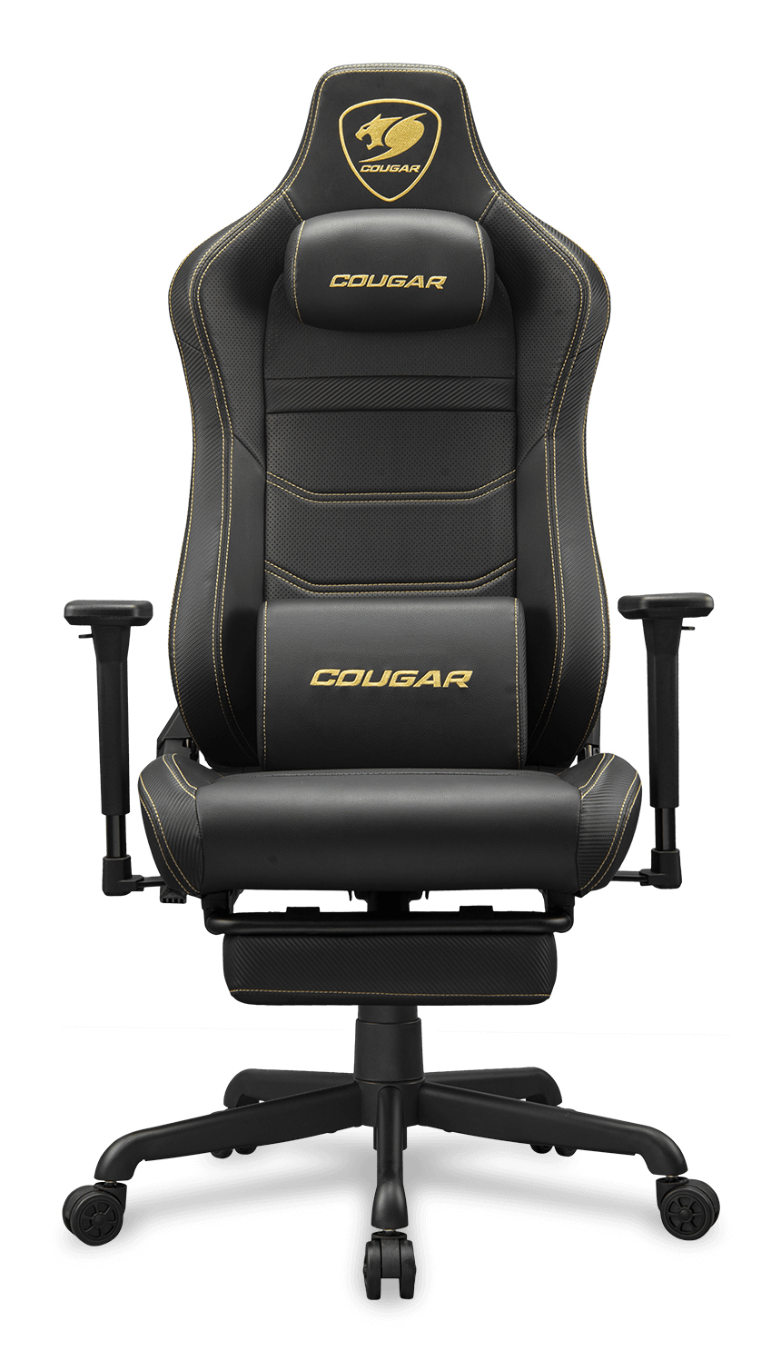 كرسي ألعاب COUGAR ARMOR EVO S، مقعد ومسند ظهر مبطنان - أسود/ذهبي
