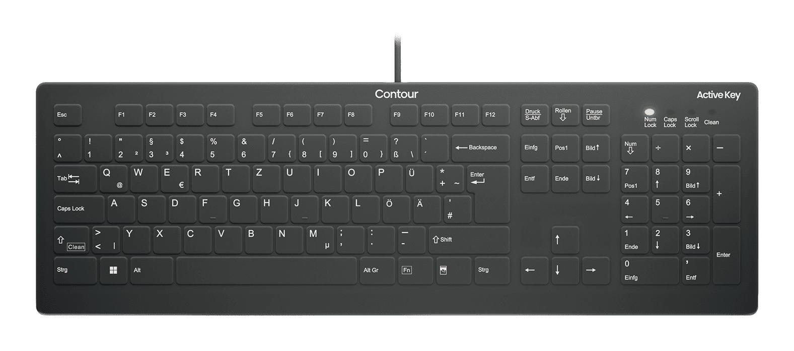 Contour Design Active Key AK-C8112-U1-B keyboard Medical USB Belgian White