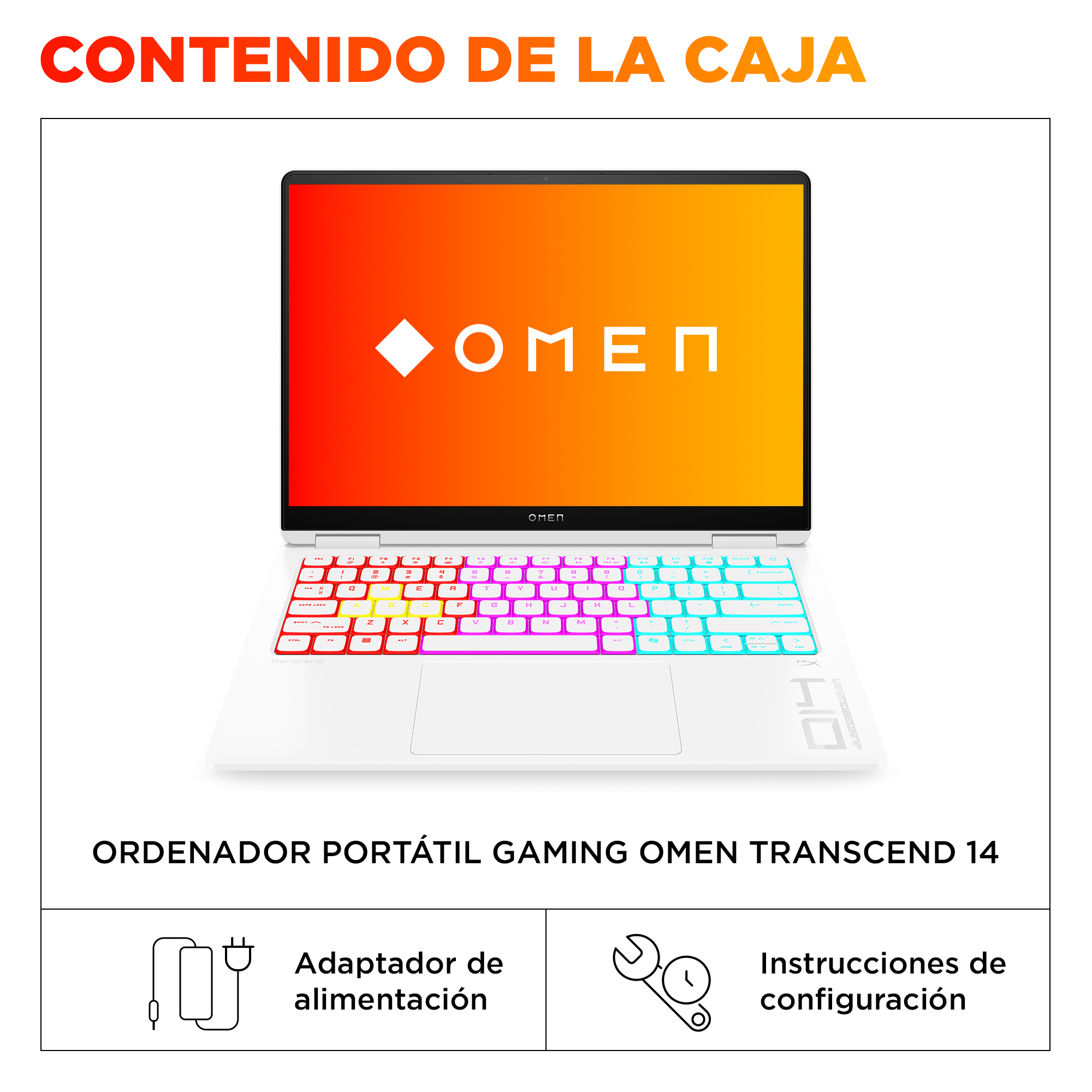 Portátil gaming - HP OMEN 14-FB1005NS, 14" 3K, Intel® Core™ Ultra 9-285H, 64 GB RAM, 1 TB SSD, GeForce RTX™ 5070, Sin sistema operativo, Blanco - imagen 7