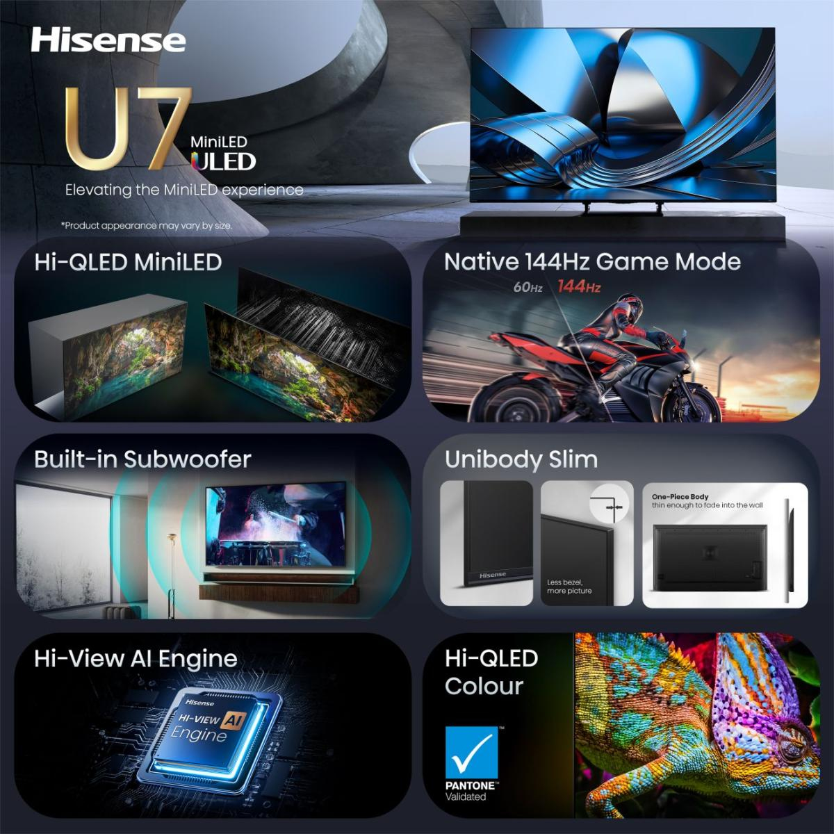 Hisense 50U7DSE 127 cm (50") 4K Ultra HD Smart TV Wi-Fi Black – image 3