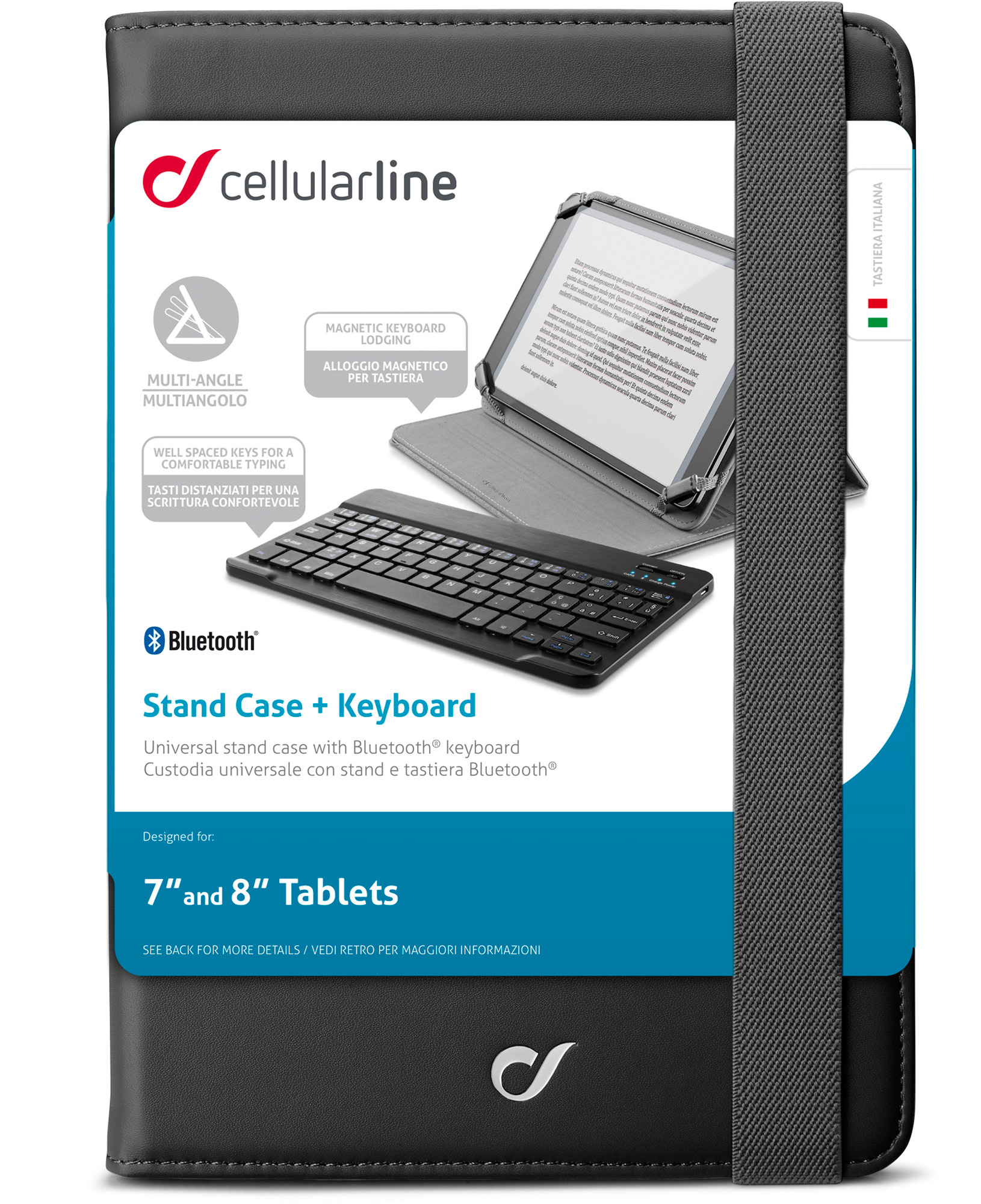 Cellularline Stand Case + Keyboard -For Tablets