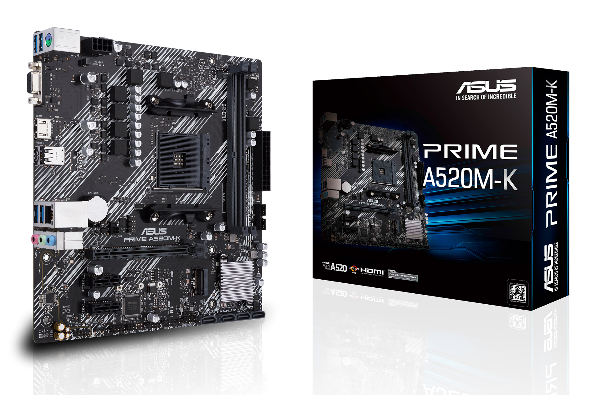 Tarjeta Madre Asus Prime A520M K Socket Am4 2X Ddr4 2133/3200/4600(O.C) Mhz Hdmi Vga M.2 Usb 2.0/3.2 Micro Atx - PRIME A520M-K