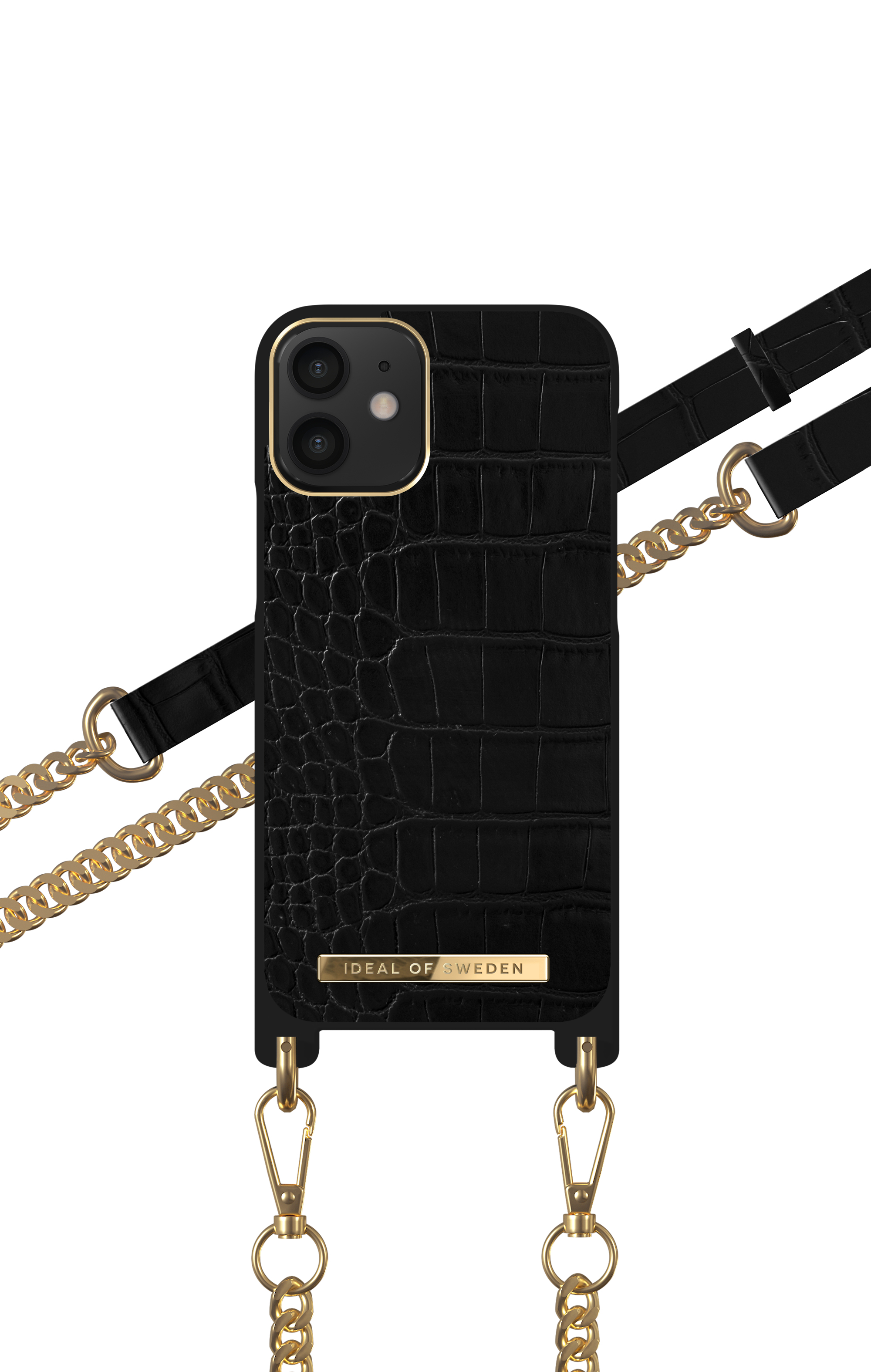iDeal of Sweden Necklace Case iPhone 12 MINI Jet Black Croco – image 3
