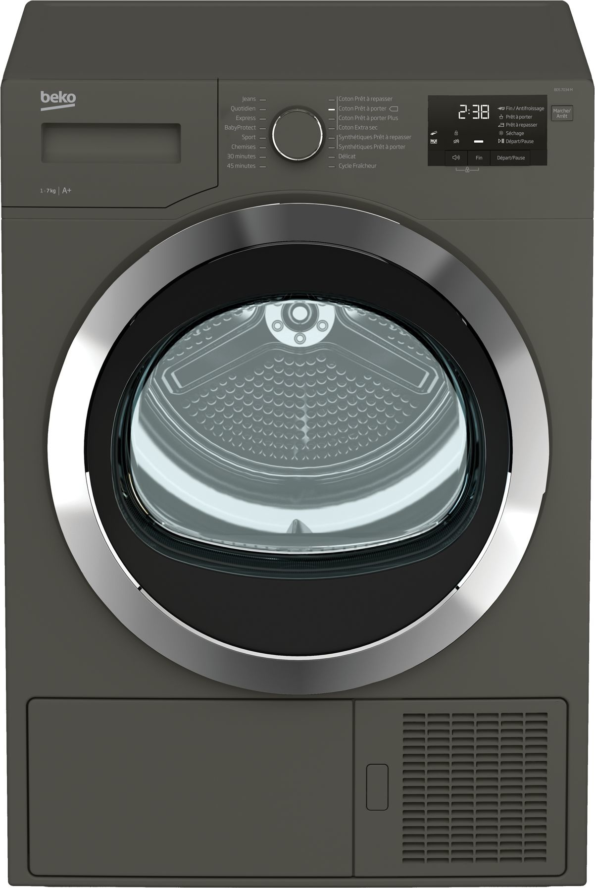 Beko BDS7034M tumble dryer Freestanding Front-load Grey