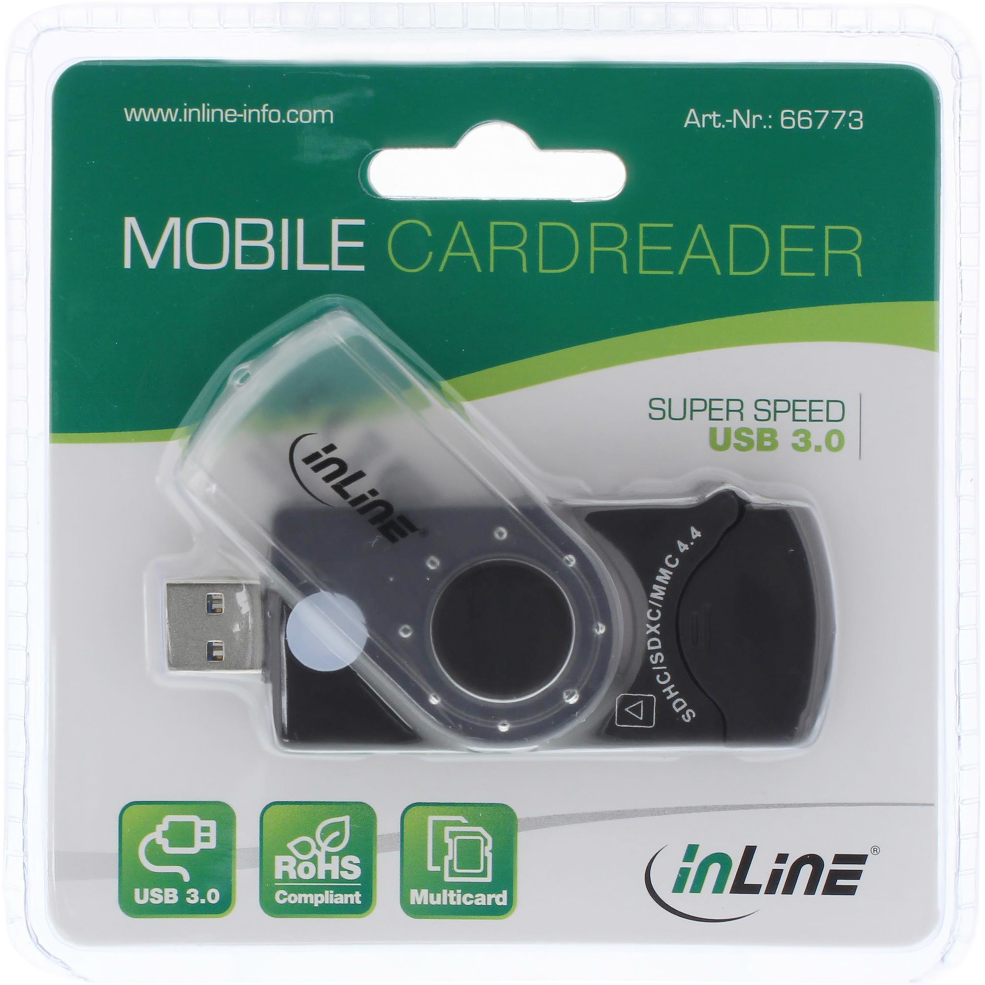 InLine USB 3.0 Mobile Card Reader with 2 Slots for SD SDHC SDXC microSD – image 4