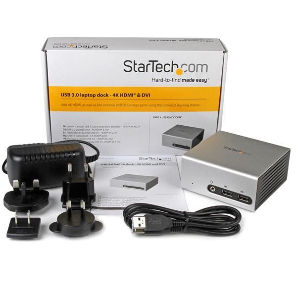 StarTech.com HDMI and DVI Dual-Monitor Docking Station for Laptops - Single 4K Support - USB 3.0 – image 7