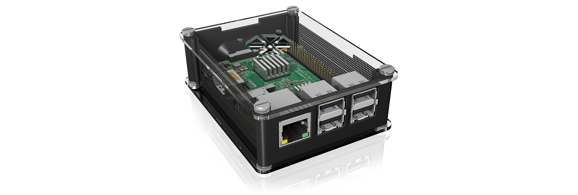 ICY BOX IB-RP103 Small Form Factor (SFF) Black, Transparent image 2