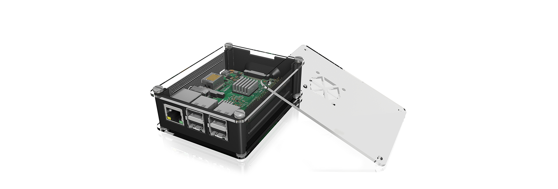 ICY BOX IB-RP103 Small Form Factor (SFF) Black, Transparent image 3