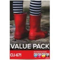 Canon CLI671VP tindikassett 4 tk Originaal Must, Tsüaan, Magenta, Kollane