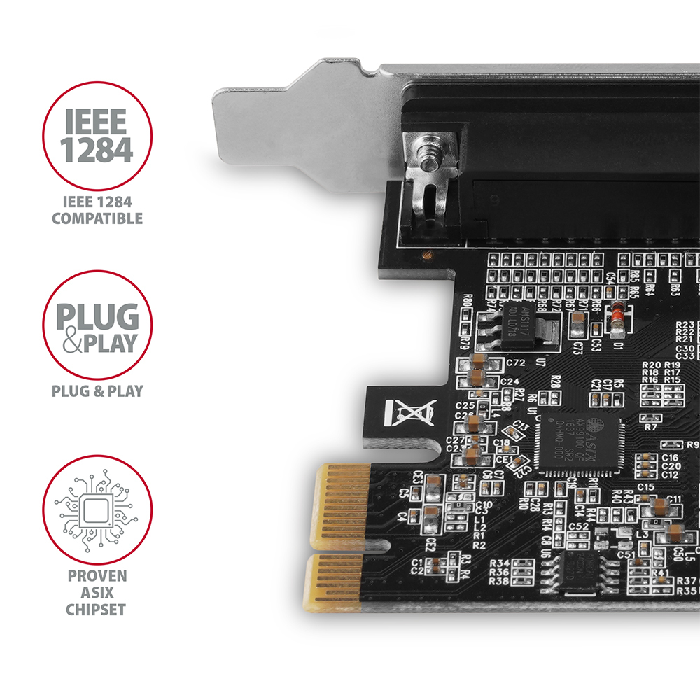 Axagon PCEA-P1N PCIe - 1x parallel port adapter w. SP & LP – image 4