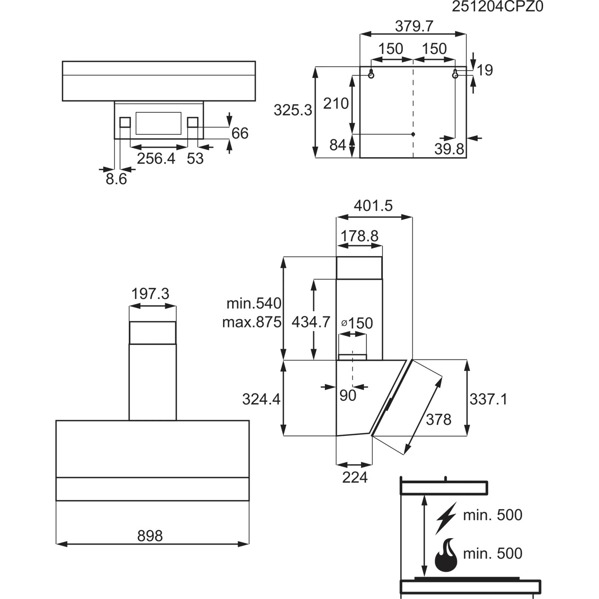 Electrolux LFV639K Wall-mounted Black 600 m³/h – image 4