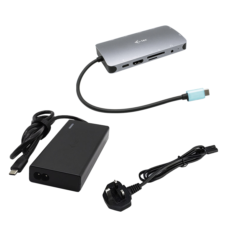 i-tec Metal USB-C Nano Dock HDMI/VGA with LAN + Universal Charger