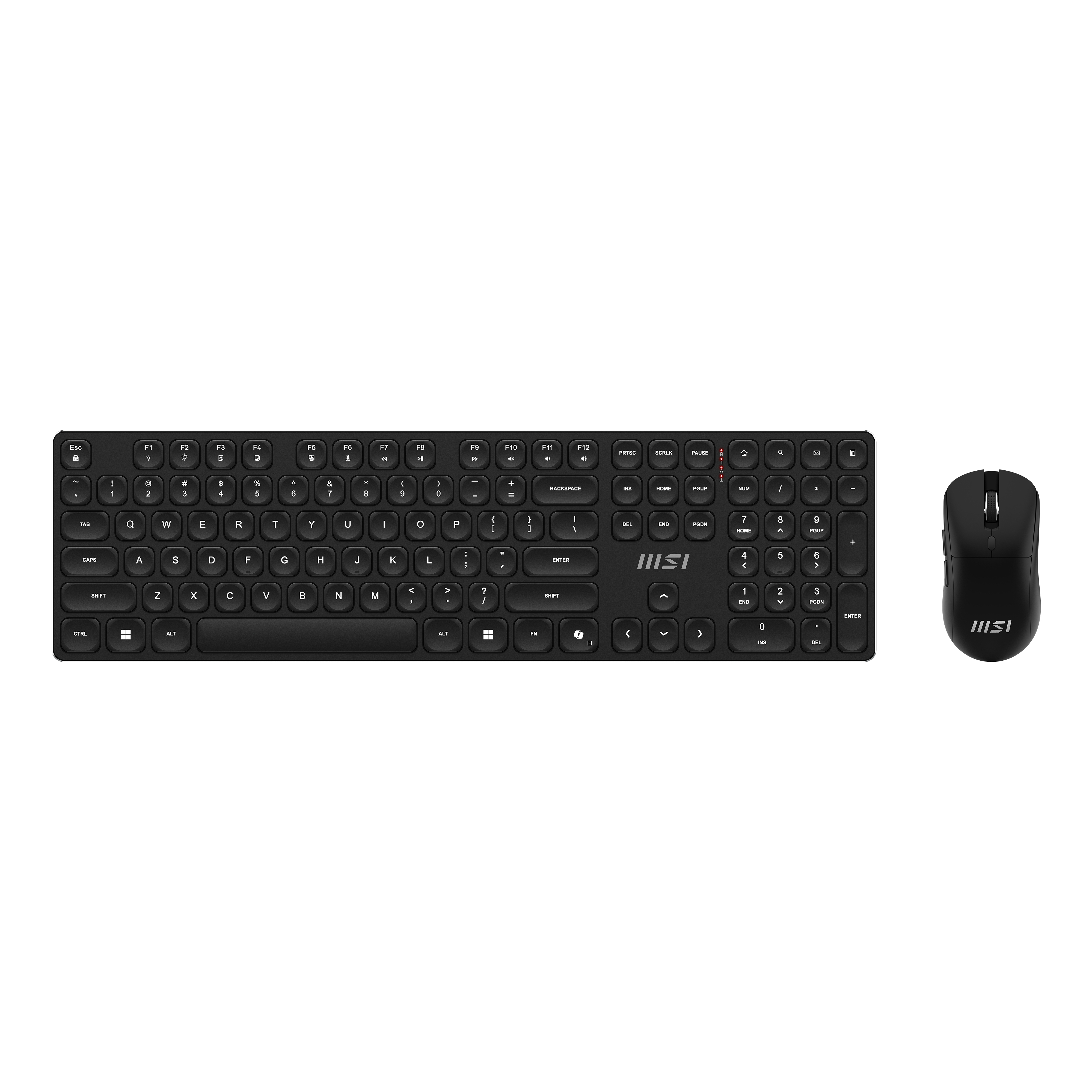 MSI FORGE K210 WIRELESS COMBO keyboard Mouse included Home/Office USB QWERTY US English Black