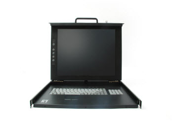 LevelOne 17" LCD KVM Rack Console, German K/B – image 2