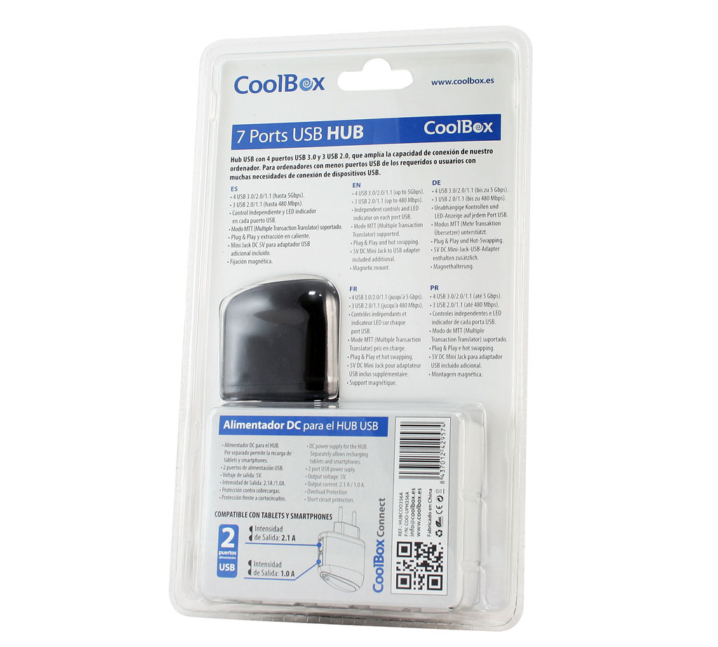 CoolBox HUBCOO356A interface hub USB 3.2 Gen 1 (3.1 Gen 1) Type-A 5000 Mbit/s Black – image 8