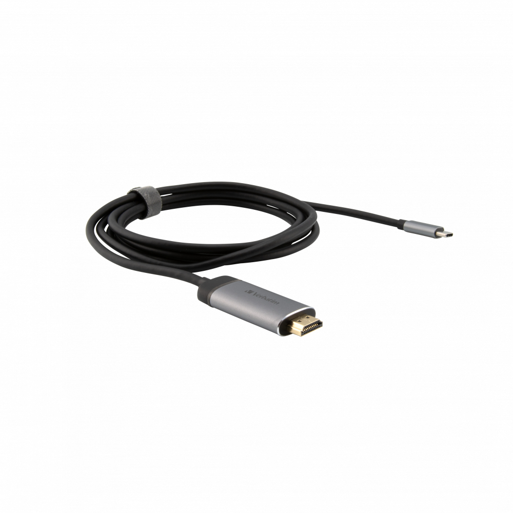 Verbatim 49144 videokabeladapter 1,5 m USB Type-C HDMI Svart, Silver