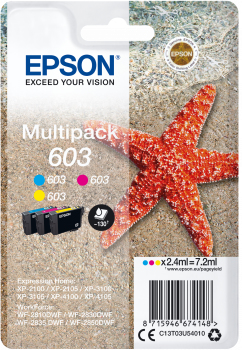 Epson 603 tindikassett 3 tk Originaal High (XL) Yield Tsüaan, Magenta, Kollane