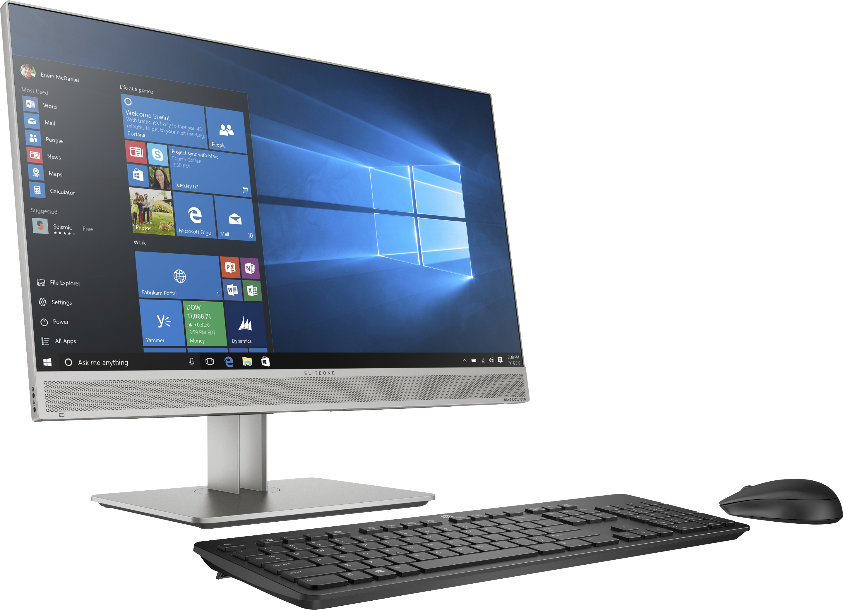 HP EliteOne 800 G5 Intel® Core™ i5 i5-9500 60.5 cm (23.8″) 1920 x 1080 pixels All-in-One PC 8 GB DDR4-SDRAM 256 GB SSD Windows 10 Pro Black, Silver image 3