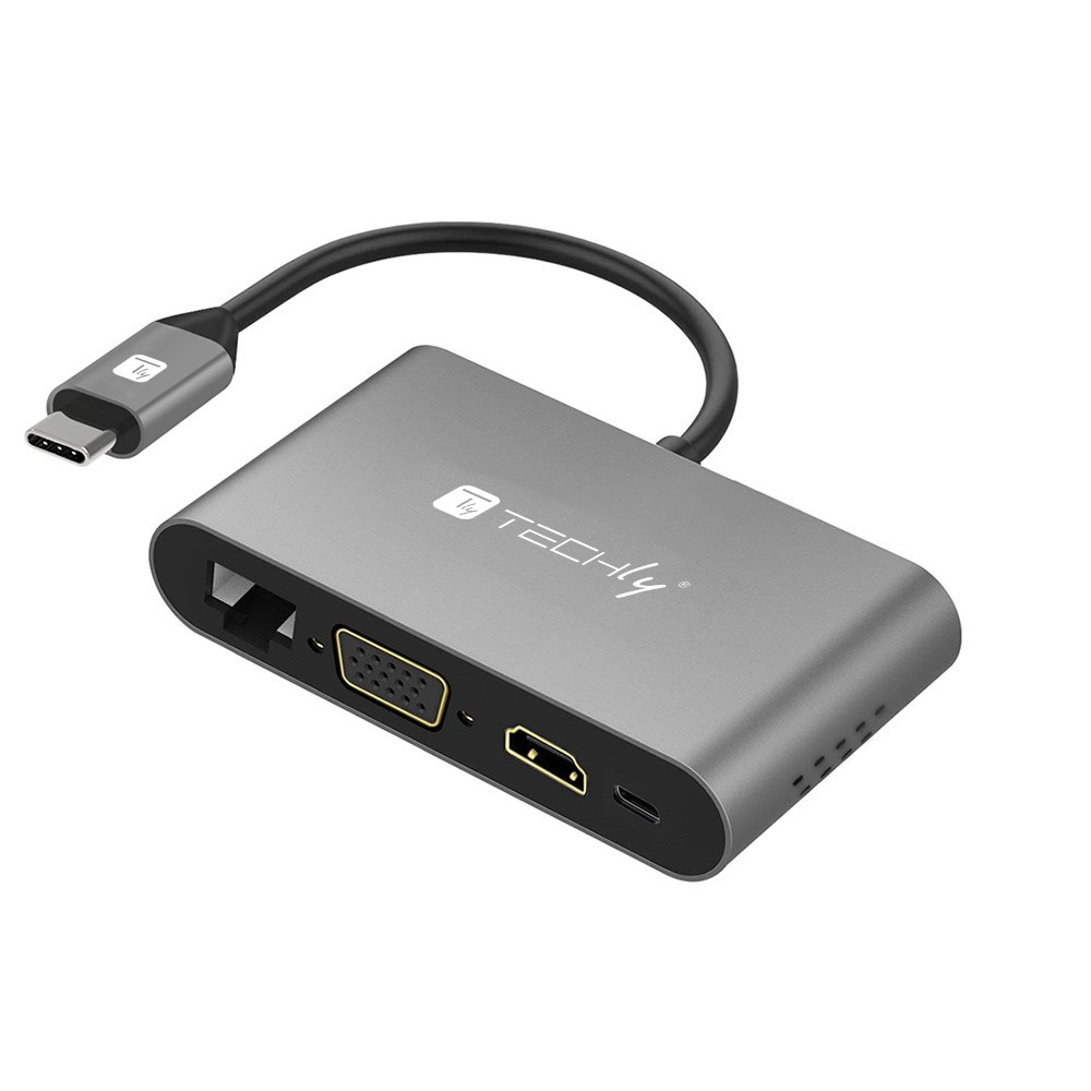 Techly Adattatore USB-C Multiporta