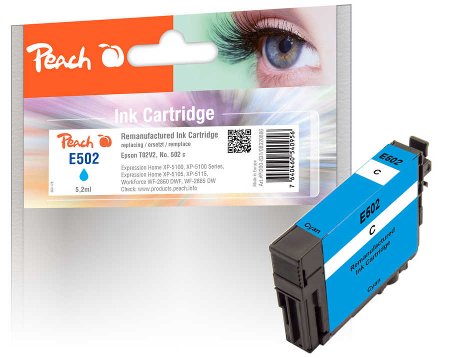 Peach PI200-831 ink cartridge 1 pc(s) Compatible Cyan