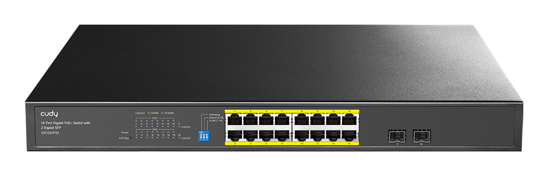 Cudy GS1020PS2 network switch Unmanaged Gigabit Ethernet (10/100/1000) Power over Ethernet (PoE) Black – image 1