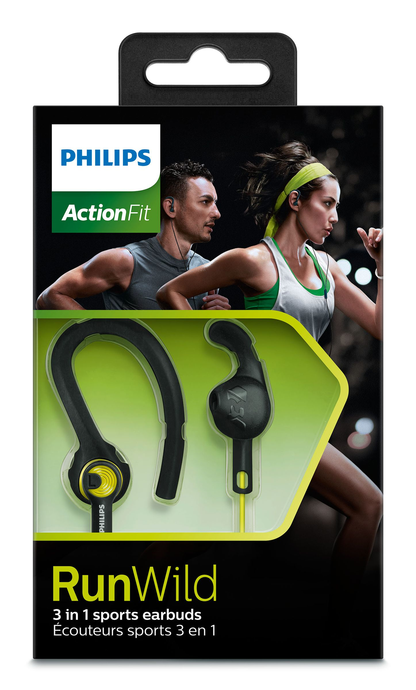 Philips ActionFit SHQ1400CL/27 headphones/headset Wired Ear-hook, In-ear Bluetooth Black, Lime – image 2