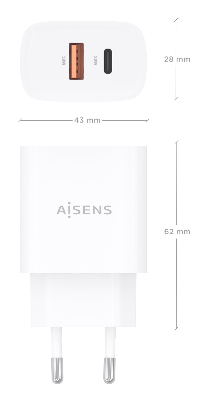 AISENS A110-0952 mobile device charger Universal White AC Fast charging Indoor – image 4