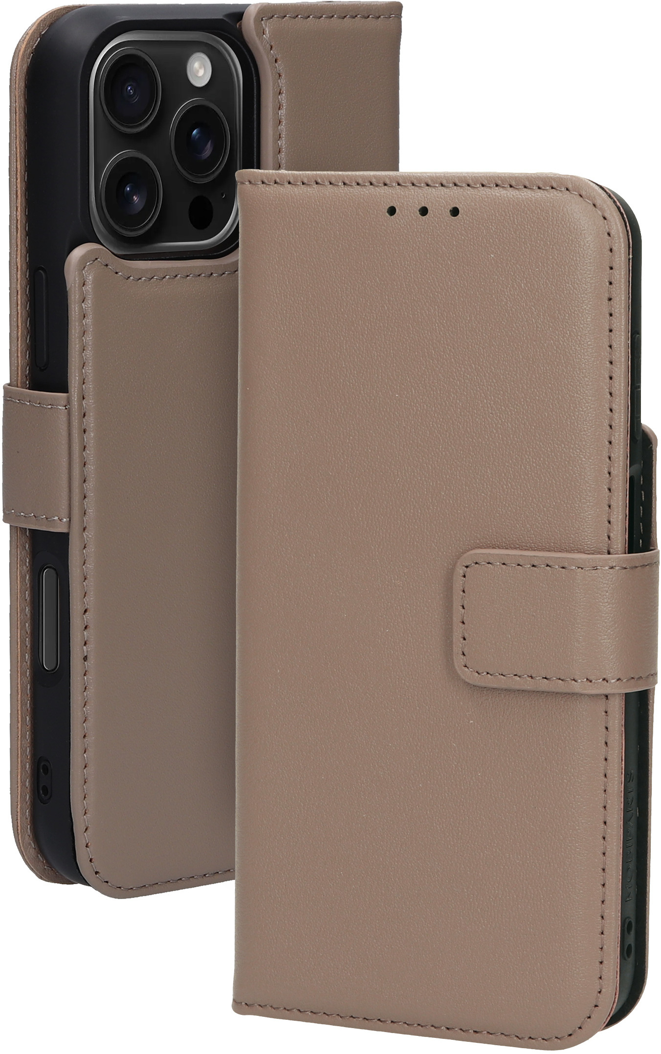 Mobiparts Leather 2 in 1 Wallet Case Apple iPhone 16 Pro Max Taupe – image 2