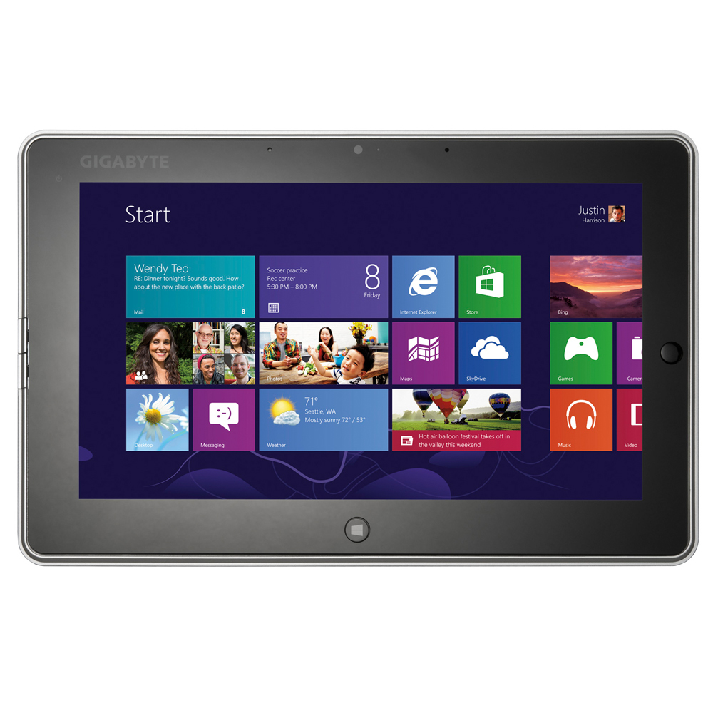 GIGABYTE S1082 128 GB 25.6 cm (10.1") Wi-Fi 4 (802.11n) Windows 8 Black, Silver