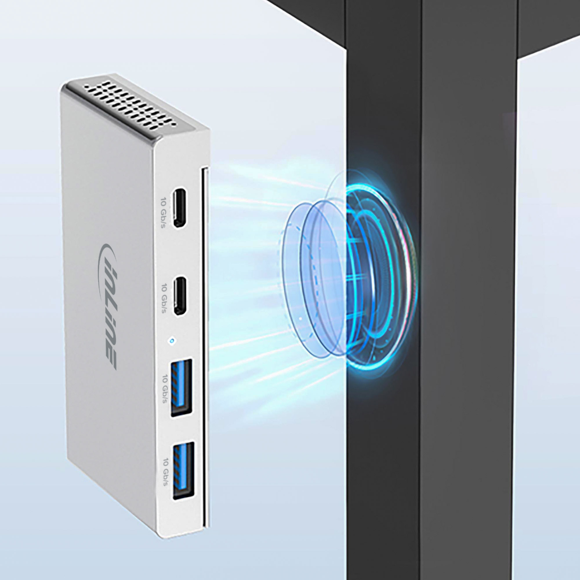 InLine 35395M interface hub USB 3.2 Gen 2 (3.1 Gen 2) Type-C 10000 Mbit/s Silver – image 8