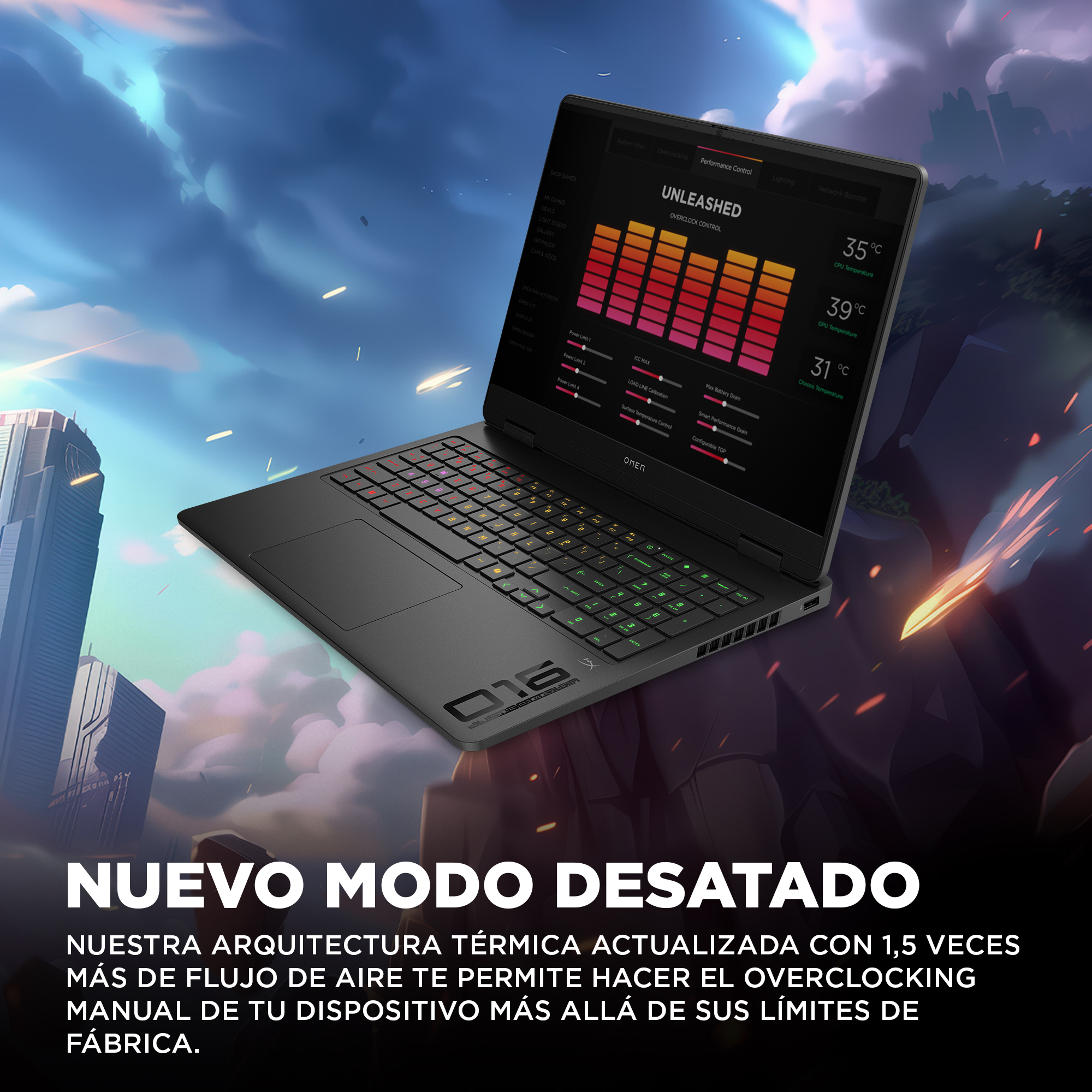 Portátil gaming - HP OMEN 16-am0008ns, 16" 2K, Intel® Core™ 7 240H, 32GB RAM, 1TB SSD, GeForce RTX™ 5060, Windows 11 Home, Negro - imagen 11