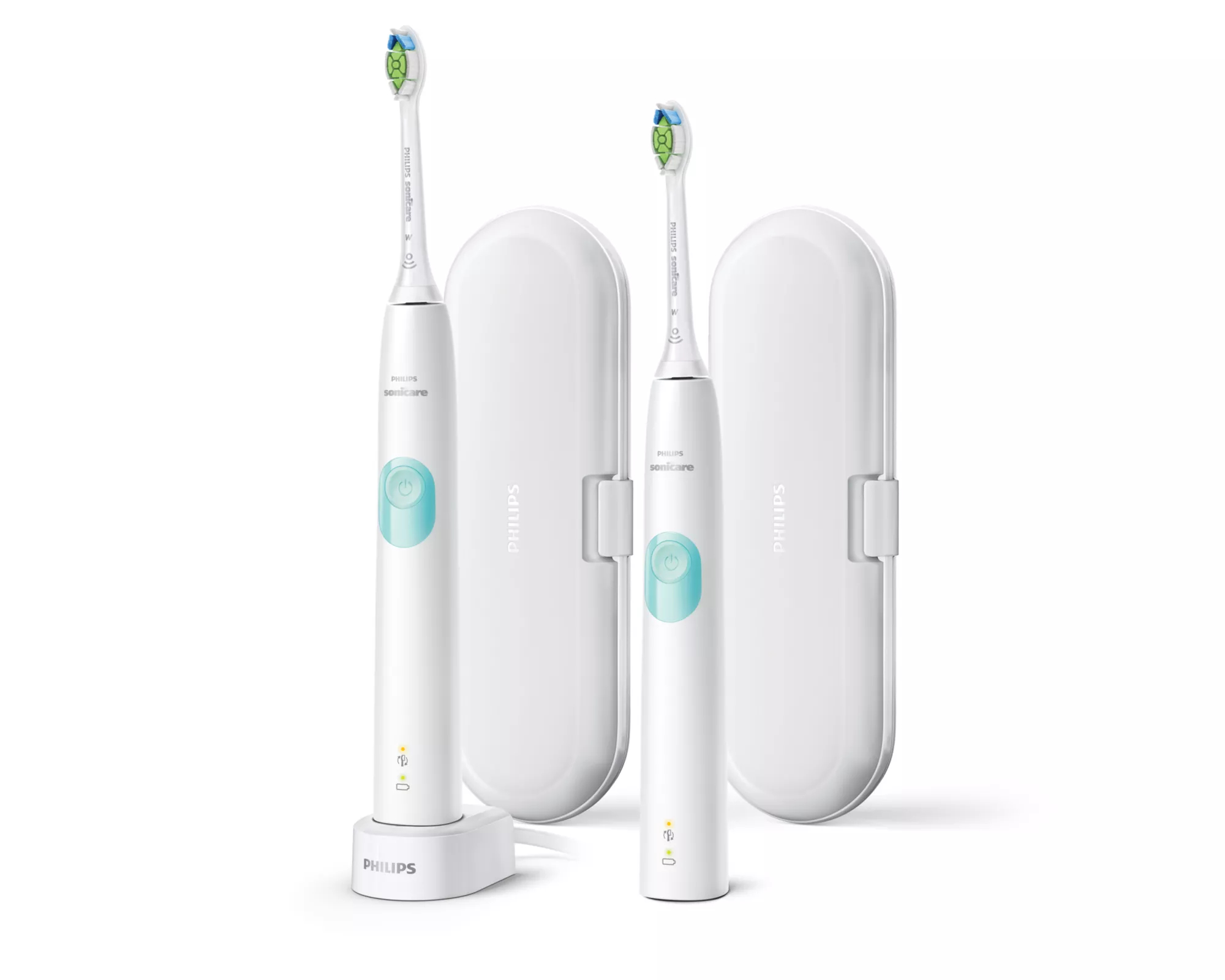 Philips Sonicare ProtectiveClean 4300 HX6807/35 2-pack sonic electric toothbrushes with chargers