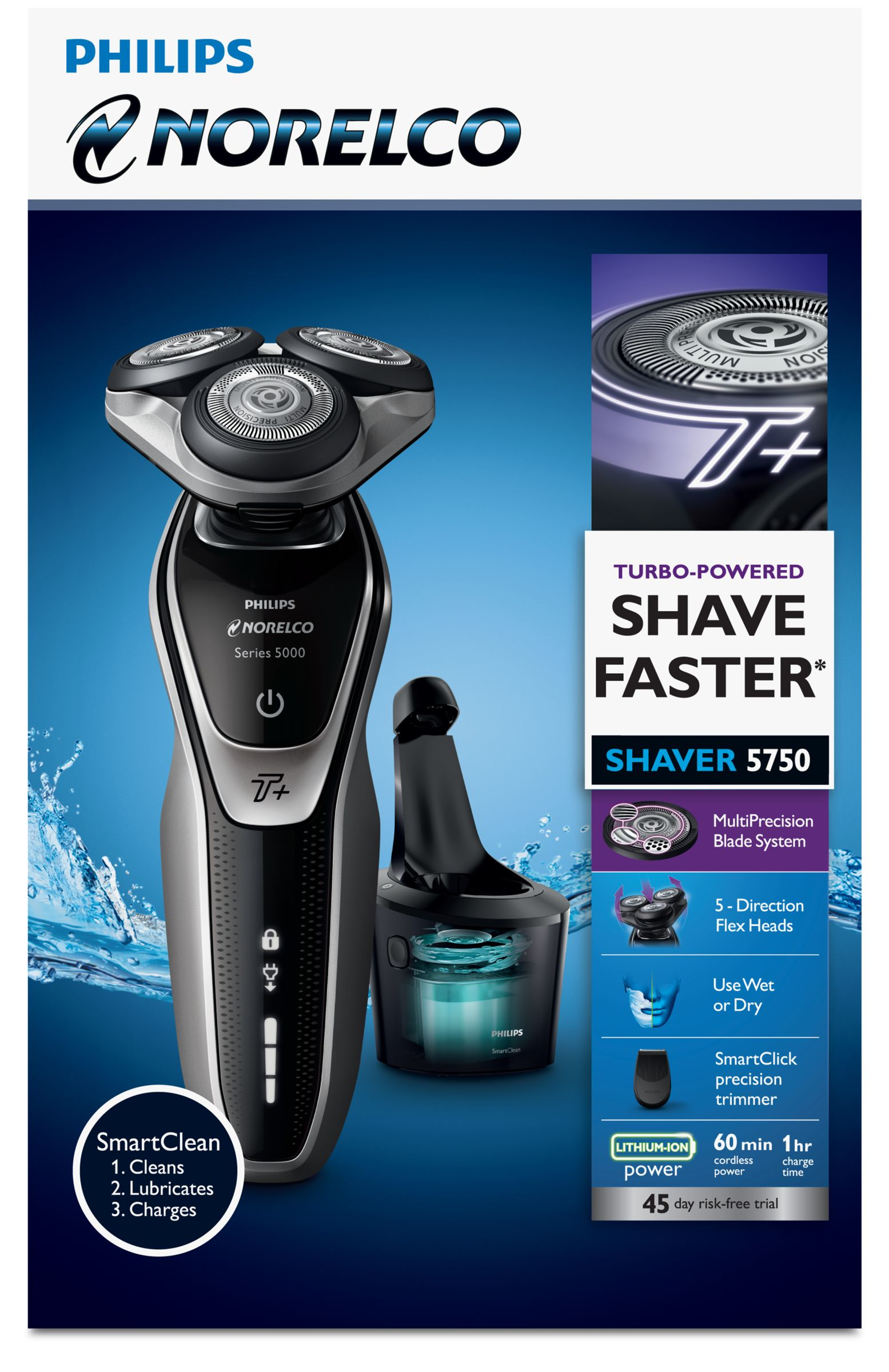 Philips S5660/84 men's shaver Rotation shaver Trimmer Black, Silver – image 2