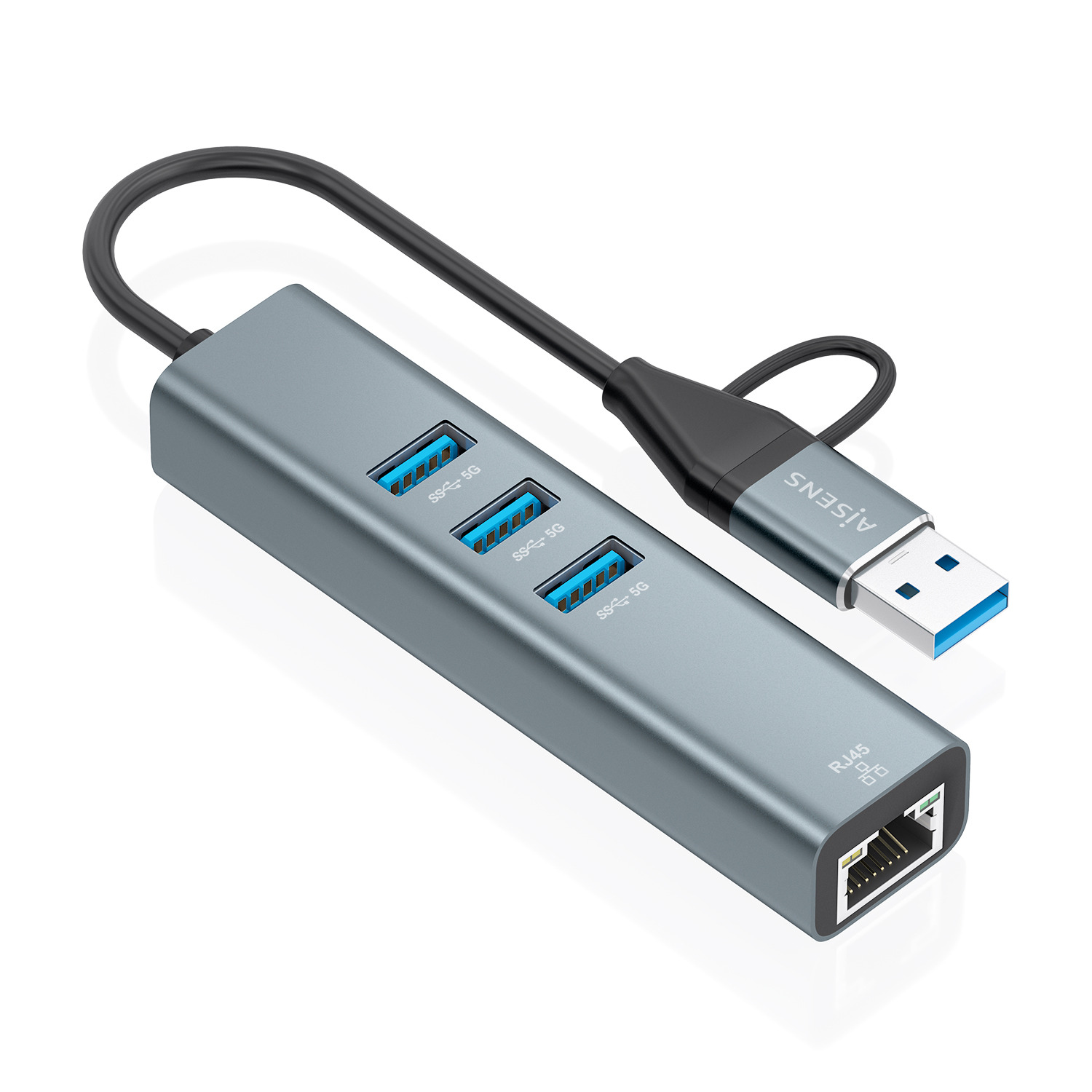 AISENS A109-1033 laptop dock/port replicator Wired USB 3.2 Gen 1 (3.1 Gen 1) Type-C Grey – image 2