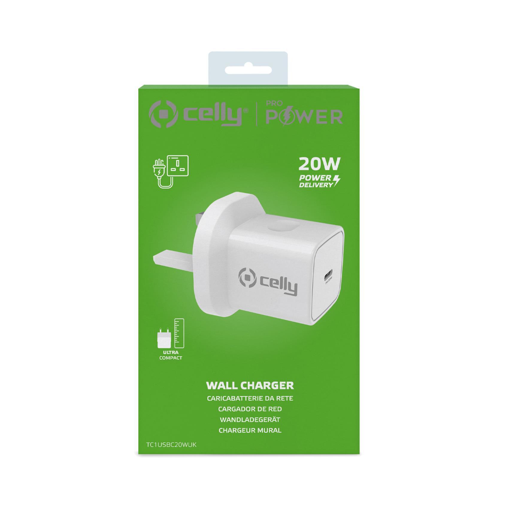 Celly TC1USBC20WUK mobile device charger Digital camera, Gaming controls, Headphones, Mobile phone, Power bank, Smartphone, Smartwatch, Tablet, Watch, Wearables – image 4