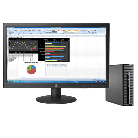 HP DESKTOP BUNDEL (J8T16EA+K0Q34AA) ProDesk 400 SFF Intel Pentium C3240 + V241p monitor – image 1