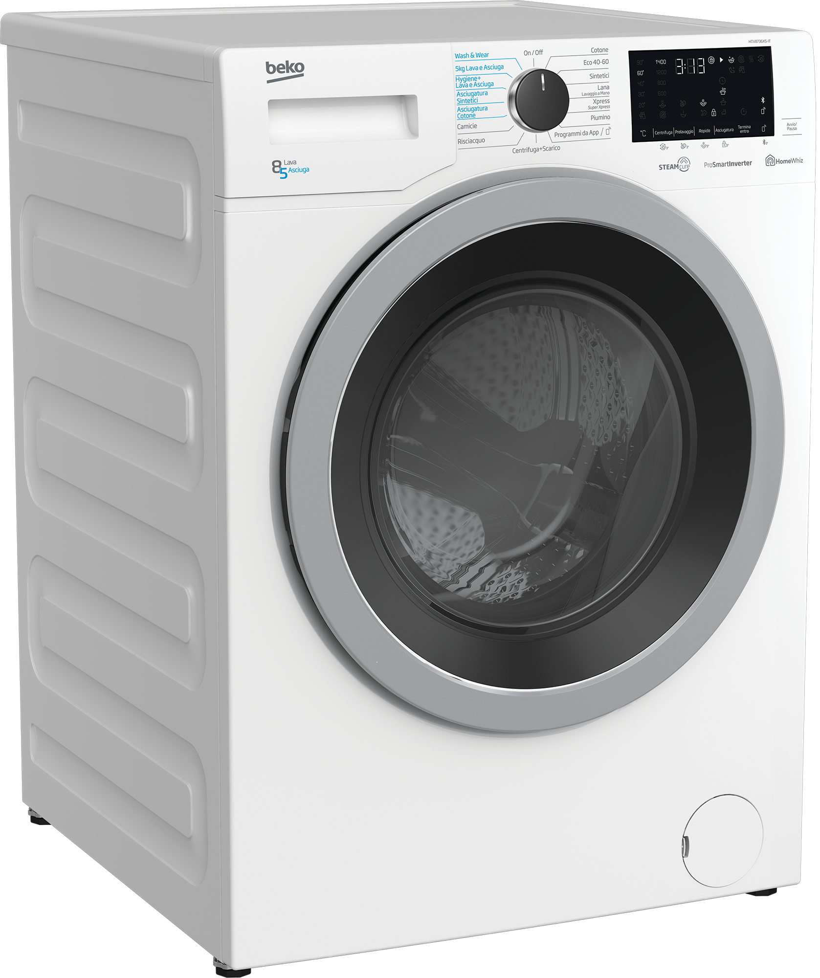 Beko HTV8736XS-IT washer dryer Freestanding Front-load White – image 2