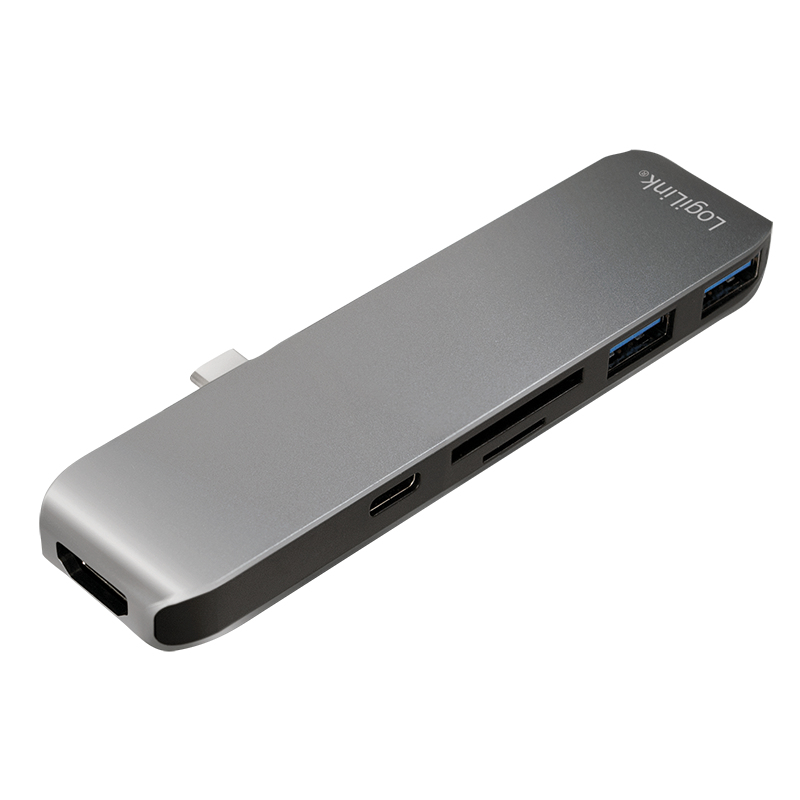 LogiLink UA0301 laptop dock/port replicator USB 3.2 Gen 1 (3.1 Gen 1) Type-C Aluminium, Black – image 1