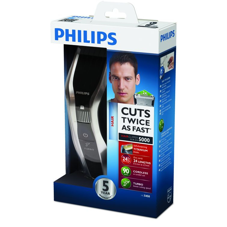 Philips HAIRCLIPPER Series 5000 HC5450/16 hair trimmers/clipper Black, Silver 24 Nickel-Metal Hydride (NiMH) – image 2