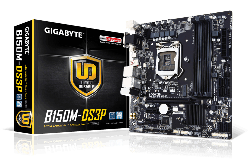 GIGABYTE GA-B150M-DS3P motherboard Intel® B150 LGA 1151 (Socket H4) ATX