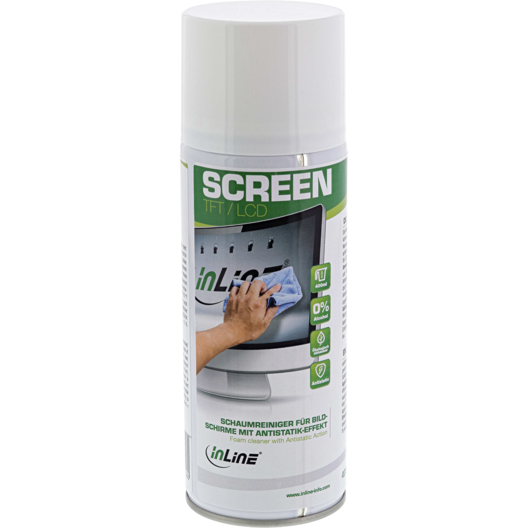 InLine Detergente schiumogeno per schermi ad effetto antistatico, 400ml